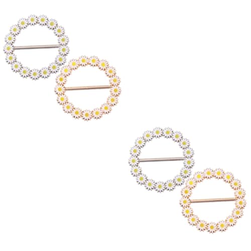 Holibanna 2 Sätze Metall Kleider Clips Seiden Schal Schnallen in Gold Und Silber Als Dekoration Für Kleidung Und Schals 2 Stück * 2 von Holibanna