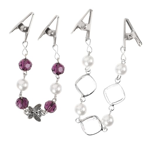 Holibanna 2 Stck Wunderschöne Metall Sweater Clips mit Perlen Cardigan Klammern für Damen Stilvolle Schal Clips Vielseitig Einsetzbar als Dekorative Kleidungsklammern Zufällige Farbe von Holibanna