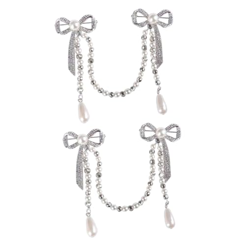 Holibanna 2 Stck. Damen Brosche mit Perlen und Fransen Stilvolle Kette Legierung für Festliche Anlässe und Alltag als Brustpin zur Verschönerung von Kleidung von Holibanna