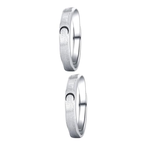 Holibanna 2 Stk Sterling Silber Sonne Und Mond Ring Passender Fingerring Fingerschmuck Ringe Für Paare Sein Und Ihr Passender Ring Eheringe Geschenk Für Liebhaber Silber- Mode S925 Schmücken von Holibanna