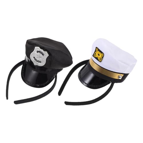 Holibanna 2 Stü Cosplay Kapitänsmützen Haarschmuck Delikate Matrosenhüte Haargummis Für Partys Und Karneval Ideal Für Jungen Und ädchen 1 Und 2 Designs von Holibanna