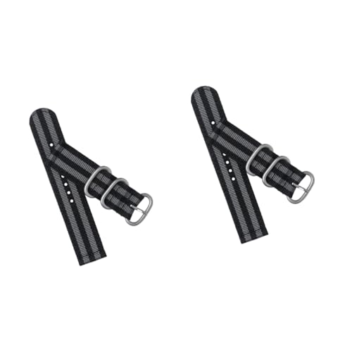 Holibanna 2 Stück 20 Mm Uhrenarmbänder Einfach Zu Installierende Nylon-uhrenarmbänder in Schwarzgrau Für Die Kompatibilität Mit Mehreren Uhren von Holibanna
