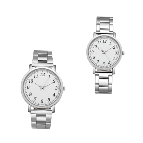 Holibanna 2 Stück Armbanduhr für Damen und Herren Silberne Quarz Uhr Hochwertigem Legierungsmaterial für Besondere Anlässe Holibanna 2 Stück Armbanduhr für Damen und Herren Silberne Quarz Uhr Hochwertigem Legierungsmaterial für Besondere Anlässe von Holibanna