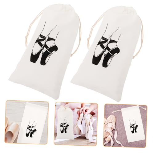 Holibanna 2stücke Tanzsäcke Aus Canvas Mit Kordelzug Für Ballettschuhe Badeanzüge Und Toilettenartikel Geeignet Für Damen Mädchen Und Täglichen Gebrauch von Holibanna