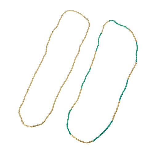 Holibanna 2 Stück Bikini Kette Set Strandkette mit Bauchperlen und Doppelstrang Türkisblau für Strandbesuche und Festliche Anlässe Hochwertiger Schmuck für Frauen von Holibanna