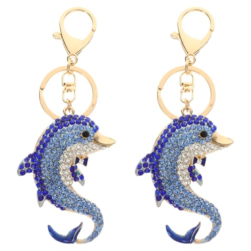 Holibanna Elegantes Delphin-schlüsselring-Set Mit Strass-schlüsselanhängern Für Damen Taschenanhänger von Holibanna