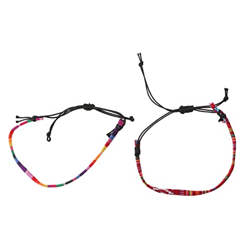 Holibanna 2 Stück Böhmische Regenbogen Fußkette Handgewebte Fußriemen Leicht und Tragbar für Frauen und Männer Perfektes für Freunde und Familie von Holibanna