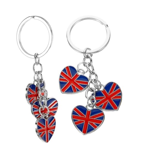 Holibanna 2stücke Schlüsselanhänger Mit Britischer Flagge Metallanhänger England-Dekorationen Britisches Souvenir Party-zubehör Uk-anhänger Schlüsselanhänger Für Autoschlüssel von Holibanna