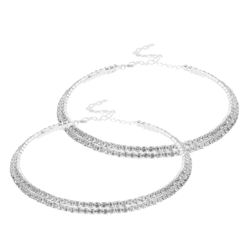 Holibanna 2stücke Mehrfachkette Mit Kristallanhänger Für Damen Doppelreihiger Choker Mit Funkelnden Strasssteinen Glänzende Kristallhalskette Für Brautjungfern Und Hochzeitsanlässe von Holibanna
