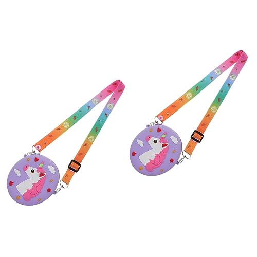 Holibanna 2st Einhorn Umhängetasche Einhorn-umhängetasche Aus Silikon Entzückende Tasche Cartoon-umhängetasche Prinzessinnen-umhängetasche Kawaii Geldbörse Geschenk Violett Tier Kind Tuch von Holibanna