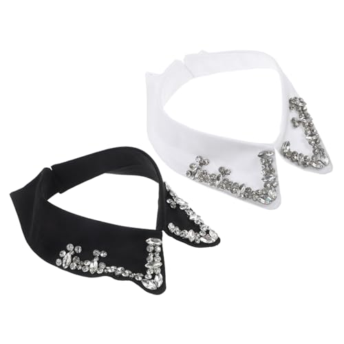 Holibanna 2stücke Abnehmbare Fake Kragen Mit Glitzerstein Für Damen Vielseitig Kombinierbar Für Partys Hochzeiten Und Besondere Anlässe von Holibanna