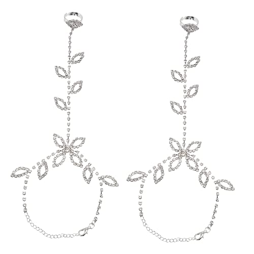 Holibanna 2 Stück Fußkettchen mit Strasssteinen Braut Knöchelketten Beach Anklets für Damen Leichtes Hautfreundliches Schmuckzubehör für Sommer und Alltag von Holibanna