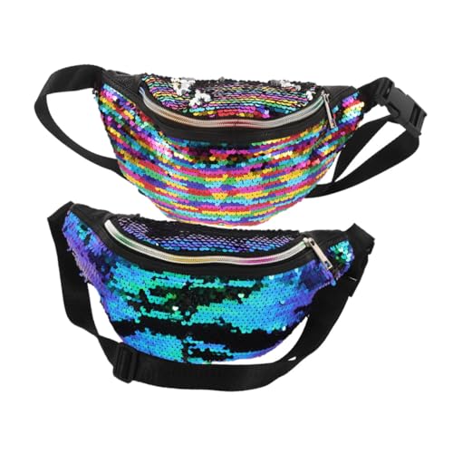 Holibanna 2 Stück Glitzernde Meerjungfrau Bauchtasche Damen mit Verstellbarem Riemen Große Kapazität Outdoor Umhängetasche für Handy Geldbörse Praktische Crossbody Tasche von Holibanna