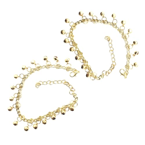 Holibanna 2 Stück Glocken Fußkettchen Damen Verstellbar Modisch Sommerlich Strand Schmuck mit Klarem Klang Langlebig für Sandalen und Poolpartys von Holibanna