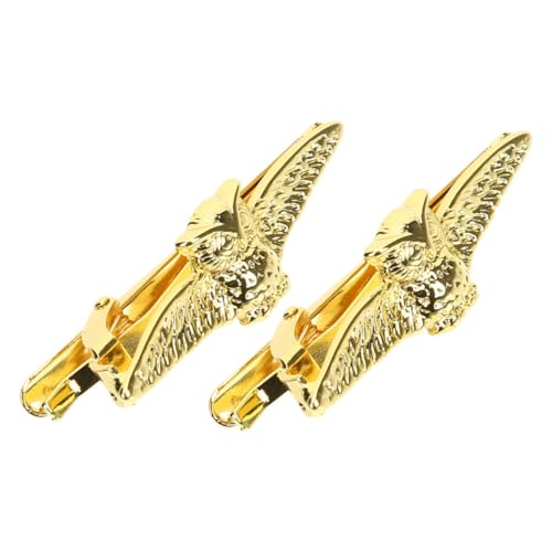 Holibanna 2 Stück Goldene Krawattennadel Herren Zinklegierung Elegante Krawattenklammer Business Hochzeit Vatertagsgeschenk Sicherer Halt für Formelle Anlässe und Meetings von Holibanna