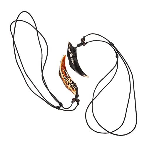 Holibanna 2 Stück Haifischzahn Anhänger Halskette für Herren Stilvolle Schmuckstücke Langlebigem Harz für Partys Geburtstage und Besondere Anlässe Rotbraun von Holibanna