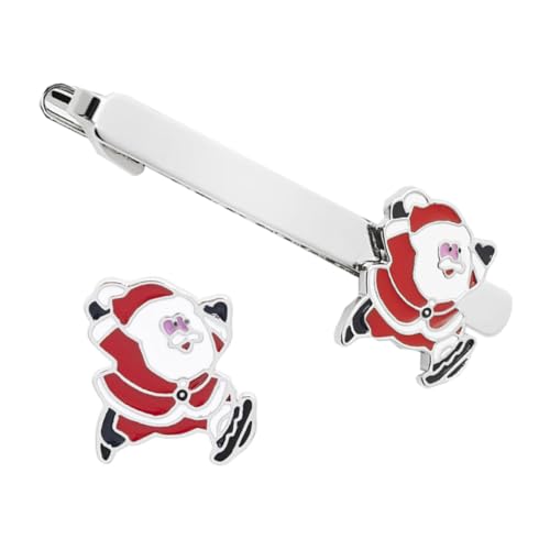 Holibanna 2 Stück Krawattenklammern im Santa Claus Design Dekorative Mode Accessoires für Herren für Weihnachtsfeiern und Festliche Anlässe Langlebig und von Holibanna