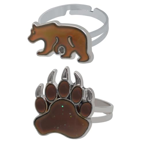 Holibanna 2 Stück Kreative Thermochromische Ringe und Pfote Anpassbare Stimmungsringe für Erwachsene für und Alltag von Holibanna