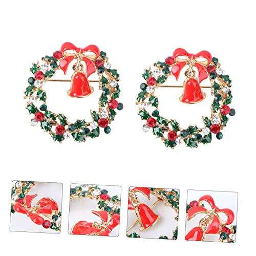 Holibanna 2 Stück Kreative Weihnachtsbroschen Langlebiger Legierung Politur Festliche Anstecknadeln für Kleidung und Kostüme Komfortabel und Vielseitig für Party und Alltag Geeignet von Holibanna
