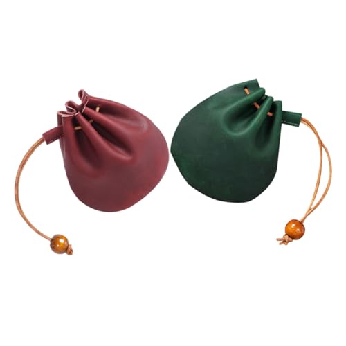 Holibanna 2 Stück Mini-Aufbewahrungstasche Geldbörse Beutel Kette Plüsch Gürtel Schließe GOO Kordelzug Schnallen Männer Zubehör Schlüsseltasche Oberschicht Rindsleder von Holibanna