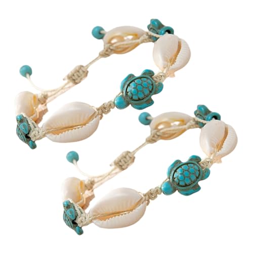 Holibanna 2stücke Muschel-schildkröten-fußkettchen-charms-armband Boho-meeresarmband Strand-fußkettchen-armband -themen-fußschmuck Fußarmband Für Sommer-urlaub von Holibanna