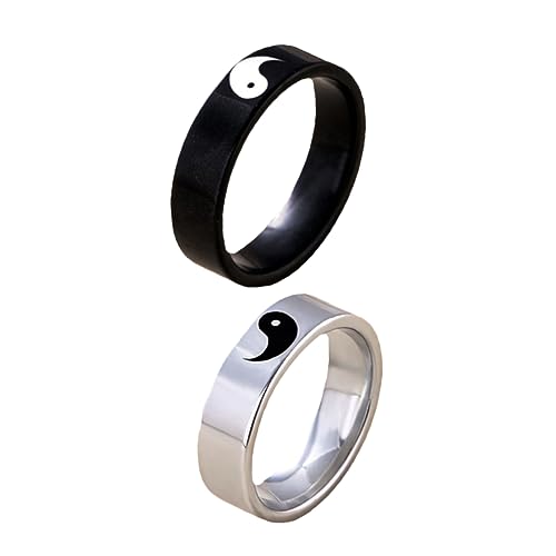 Holibanna 2 Stück Partner Ringe Dekorative Gossip Zeichen Ringe für Herren und Damen Vielseitige Verlobungs und Partnerringe Stilvolles Finger Ornament von Holibanna