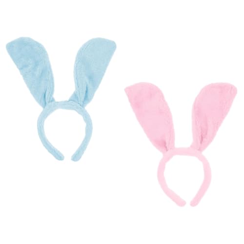 Holibanna 2 Stück Plüsch Tierohren Haarband für Kreative Partys Niedliches Hasenohren Stirnband Accessoire für Cosplay Ostern und Festliche Anlässe Blau von Holibanna