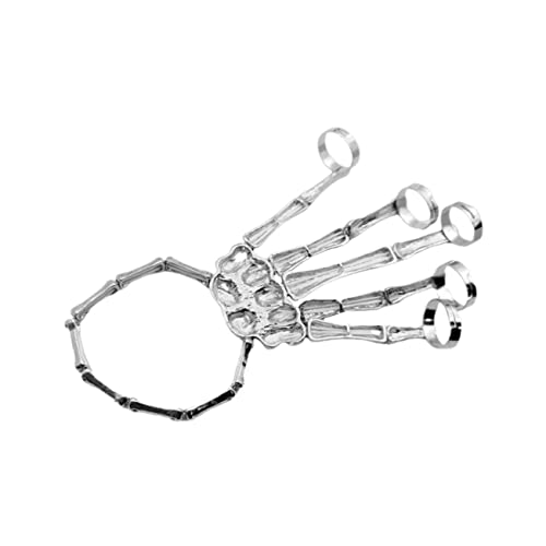 Holibanna 2 Stück Punk Skelett Handkettchen Metall Armband mit Schädel Design Ausgefallenes Gothic Handschmuck für Halloween Kostüm Party Schmuck für Damen und Herren von Holibanna
