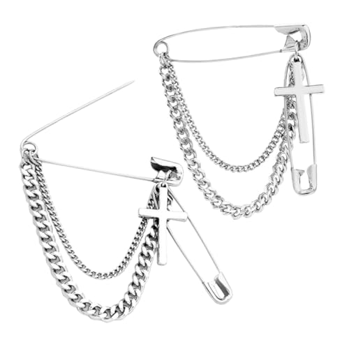 Holibanna 2 Stück Quaste Brosche Anstecknadel für Herren Silberne Kragennadel mit Kreuz Design Krawattennadel für Anzug Hochzeit und Business Events Holibanna 2 Stück Quaste Brosche Anstecknadel für Herren Silberne Kragennadel mit Kreuz Design Krawattennadel für Anzug Hochzeit und Business Events von Holibanna