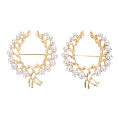 Holibanna 2 Stück Retro Perlenbrosche Vintage Anstecknadel für Damen Goldfarbene Corsage Elegant und Rostfrei als Kleidungsschmuck Holibanna 2 Stück Retro Perlenbrosche Vintage Anstecknadel für Damen Goldfarbene Corsage Elegant und Rostfrei als Kleidungsschmuck von Holibanna