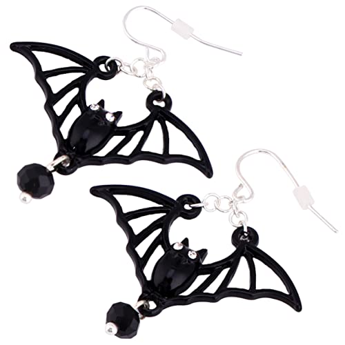 Holibanna 2 Stück Retro Schwarze Fledermaus Ohrringe Halloween Mode Accessoire für Täglichen Gebrauch Langlebig und Elegant für Kostümpartys und Mottopartys von Holibanna