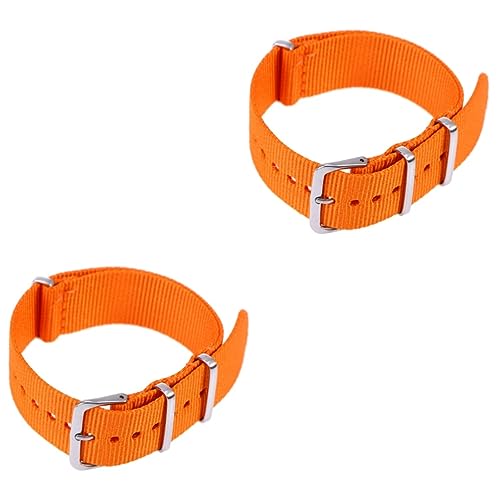 Holibanna 2 Stück Robustes Ersatz-uhrenarmband 20 Mm Gewebtes Armband Für Uhren Nylon-uhrenarmbänder Für Männer Und Frauen Orange von Holibanna