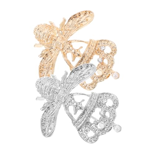 Holibanna 2 Stück Robustes Zinklegierung Material mit Eingelassene Strasssteine Bienenbrosche für Kleidung Handtasche Rock von Holibanna