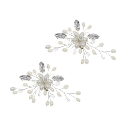 Holibanna 2 Stück Schuhclips mit Funkelnden Strasssteinen und Perlen Silberne Hochzeitsschmuck Buckles für Damen Vielseitige Schuhdekoration für Pumps High Heels und Festliche Anlässe von Holibanna