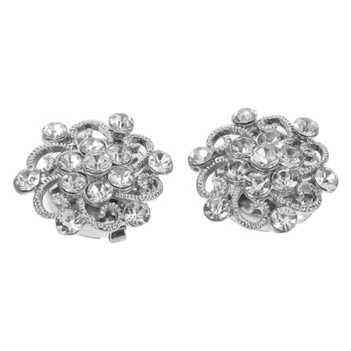 Holibanna 2 Stück Strass Metall Ärmelknöpfe aus Legierung Abnehmbare Schmuck Knopfverzierungen für Hemden Smoking Blusen Eleganter Look für Damen und Herren Vielseitig für Festliche Anlässe von Holibanna