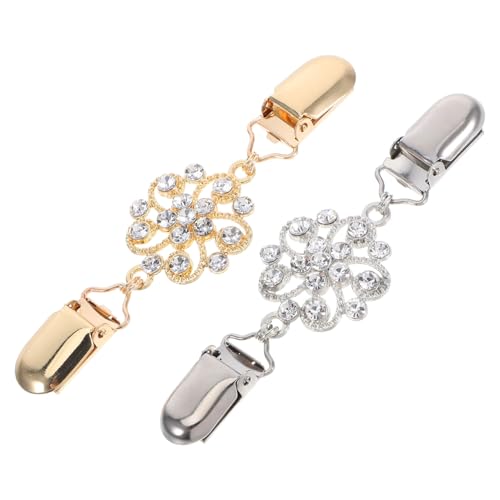 Holibanna 2 Stück Strass ma Ntelklammern Retro Sweater Clips Elegant Strickjacken Verschluss Schmuck Fu Damen Büro Alltag und Festliche Anlässe von Holibanna
