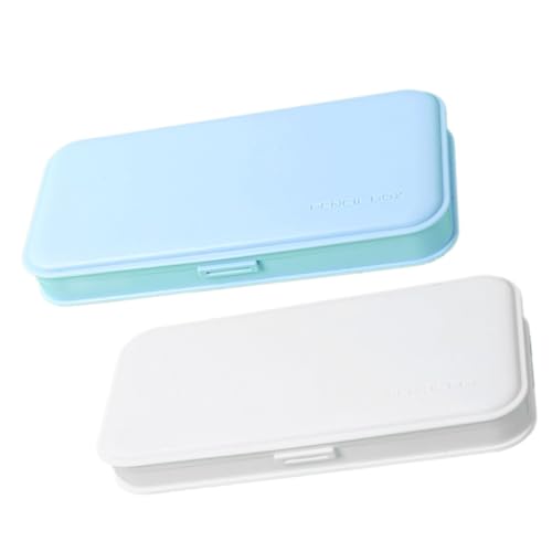 Holibanna 2 Stück Teiliges Federmäppchen Großer Schreibwarenbehälter aus Mattem PP Leichter Stifteaufbewahrungskoffer für Schüler Tragbare und Einfache Stifteschachtel Zufällige Farbe von Holibanna