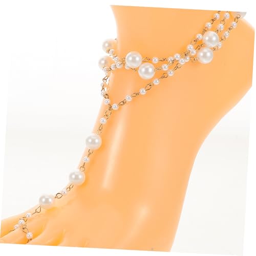 Holibanna 2 Stück Teiliges Fußkettchen mit Perlen und Quasten Verstellbare Fußkette für Damen Leichtes Atmungsaktives Schmuckstück für Strand Sommerurlaub und Freizeit von Holibanna