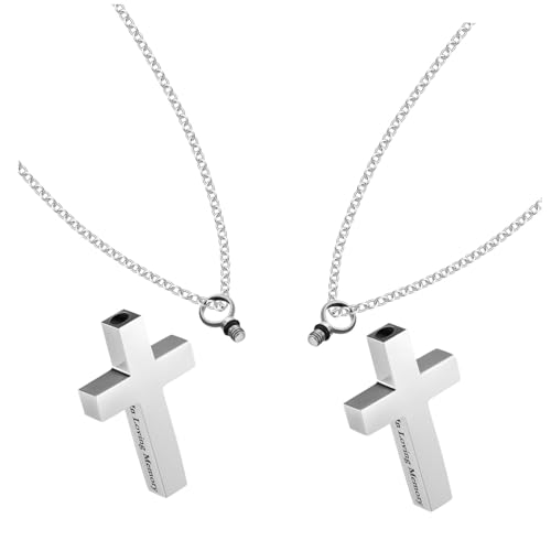 Holibanna 2 Stück Teiliges Kreuz Urnen Anhänger aus Edelstahl Elegantes Langlebiges Asche Memorial Schmuckstück für Herren und Damen Leichtes Komfortables Andenken Collier von Holibanna