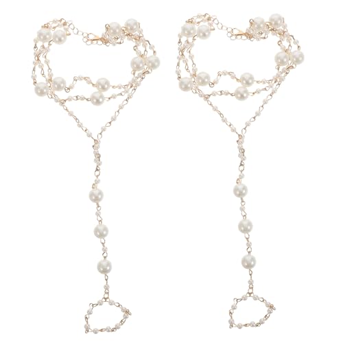 Holibanna 2stücke Perlenfußkettchen Für Damen Mit Perlenquaste Verstellbar Leicht Und Atmungsaktiv Für Sandalen Strandurlaub Und Freizeitaktivitäten von Holibanna