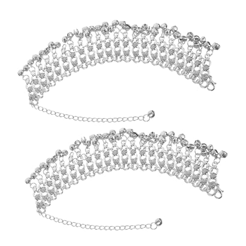 Holibanna 2 Stück Teiliges Vintage Glocken Fußkettchen Verstellbares Mehrlagiges Boho Fußarmband für Bauchtanz Strand und Alltag Modisches Accessoire mit Mehrschichtigem Design für Damen von Holibanna