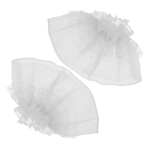 Holibanna 2stücke Weiße Spitzen-handgelenkmanschetten Elastische Brautmanschetten Abnehmbare Falschärmel Für Frauen Party Und Hochzeitszubehör von Holibanna