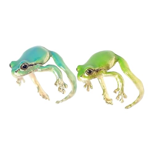 Holibanna 2 Stück Verstellbare Frosch ringe Damen Offene Tier schmuck Accessoires Lustige Bunte Ringe Mit Einstellbarer Größe Für Alltag Und Festliche Anlässe von Holibanna