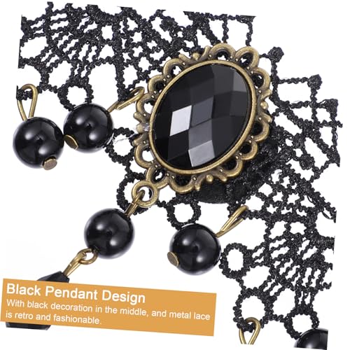 Holibanna 2 Stück Verstellbare Gothic Spitzen Choker Halskette Damen Punk Stil Elegante Schwarze Lace Halskette für Party Alltag und Besondere Anlässe Komfortabel Anpassbare von Holibanna