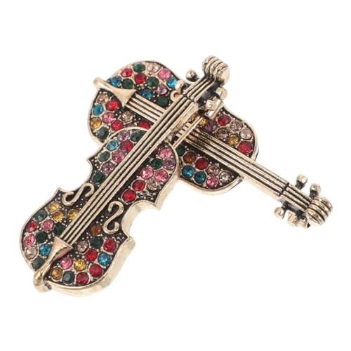 Holibanna 2 Stück Vintage Broschen Violine mit Strasssteinen Stilvolle Anstecknadeln für Damen Modische Brosche für Cardigans Schals und Festliche Kleidung von Holibanna
