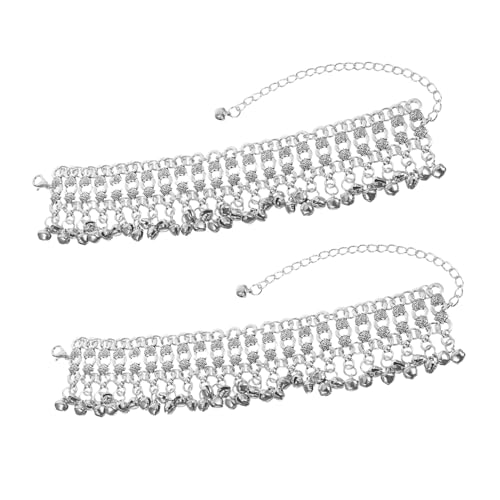 Holibanna 2 Stück Vintage Glocken Fußkettchen Mehrschichtige Gliederkette Fußkette Verstellbar Boho Schmuck Für Bauchtanz Strandurlaub Sommer Barfuß von Holibanna