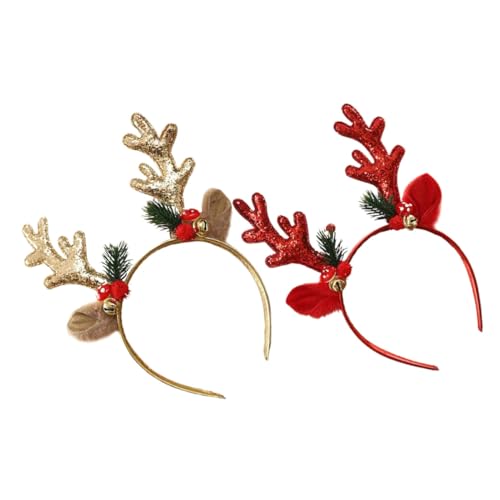 Holibanna 2stücke Hirschgeweih Stirnband Mit Simulierten Berry Weihnachten Kostüm Haarband Für Feiern Kopfschmuck Haarreif Weihnachtsdeko von Holibanna