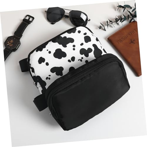 Holibanna 2 Verstellbare Bauchtasche und Sling Bag mit Modischem Kuhmuster und Schwarz Komfortable Gürteltaschen für Damen und Herren Vielseitig für Sport Reisen und Freizeit Geeignet von Holibanna