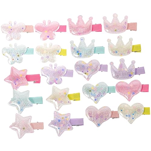 Holibanna 20 Stk Haarschmuck für Kinder Herz-Dekor Paillettenbesatz kinder haarschmuck Haarnadel Haarspangen Haarschmuck für Mädchen für Kinder kawaii Haarschmuck bilden von Holibanna