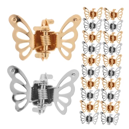 Holibanna 20 Stück Kleiner Schmetterlingsfänger Mädchen Haarzubehör Mini Ente flattern fliegen haarschmuck kleine Haarmuscheln Fee Haarschmuck Schmetterlingsklauen-Clips Eisen von Holibanna